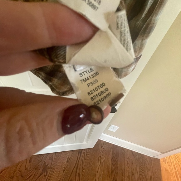 Lucky Brand Men's Brown Plaid Shirt with Pearl snaps - Picture 12 of 12